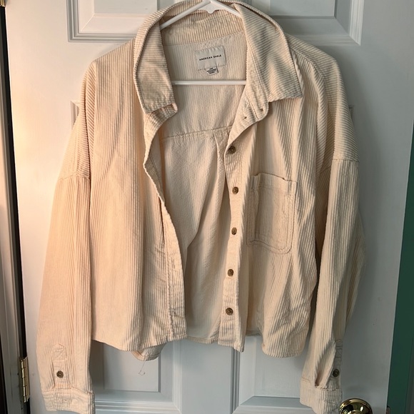 American Eagle Outfitters Jackets & Blazers - Yellow ribbed shacket